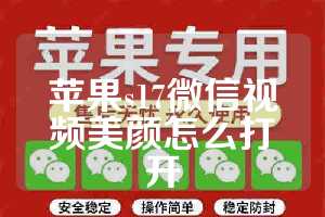 苹果s17微信视频美颜怎么打开