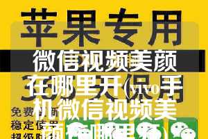 微信视频美颜在哪里开(vivo手机微信视频美颜在哪里开)