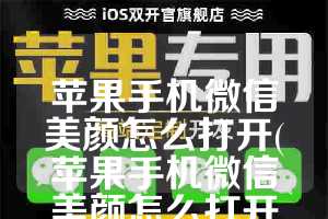 苹果手机微信美颜怎么打开(苹果手机微信美颜怎么打开不了)