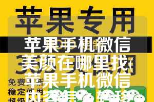 苹果手机微信美颜在哪里找(苹果手机微信内容怎么转移到新手机)