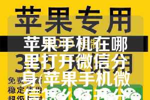 苹果手机在哪里打开微信分身(苹果手机微信怎么打开分身)