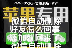 微信自动删除好友怎么回事 添加就回来了(微信自动删除了聊天记录怎么恢复)
