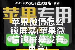 苹果微信怎么锁屏幕(苹果微信锁屏幕没有声音)