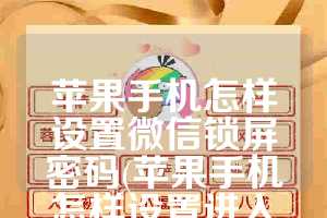 苹果手机怎样设置微信锁屏密码(苹果手机怎样设置进入微信需要密码)