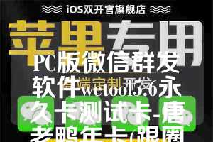 PC版微信群发软件wetool5.6永久卡测试卡-唐老鸭年卡(跟圈版)使用教程
