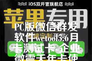 PC版微信群发软件wetool5.6月卡测试卡-企业微震天年卡使用教程