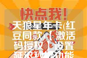 天狼星年卡(红豆同款)【激活码授权】设置延迟秒抢功能
