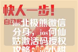 ios北极熊微信分身，ios何仙姑激活码授权攻略，ios小甜妹如何下载