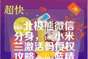 ios北极熊微信分身，ios小米兰激活码授权攻略，ios蓝精灵如何下载