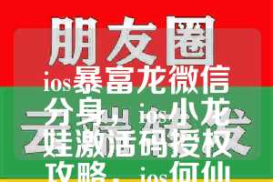 ios暴富龙微信分身，ios小龙娃激活码授权攻略，ios何仙姑如何下载