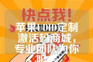 苹果UDID定制激活码商城，专业团队为你服务