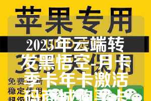 2025年云端转发黑悟空-月卡季卡年卡激活码商城购买卡密