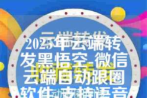 2025年云端转发黑悟空-微信云端自动跟圈软件-支持语音转发