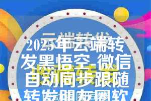2025年云端转发黑悟空-微信自动同步跟随转发朋友圈软件_官方微信一键转发