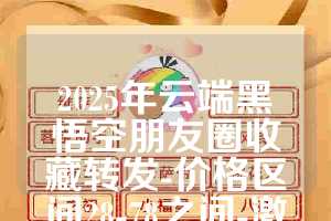 2025年云端黑悟空朋友圈收藏转发-价格区间28-78之间-激活码购买